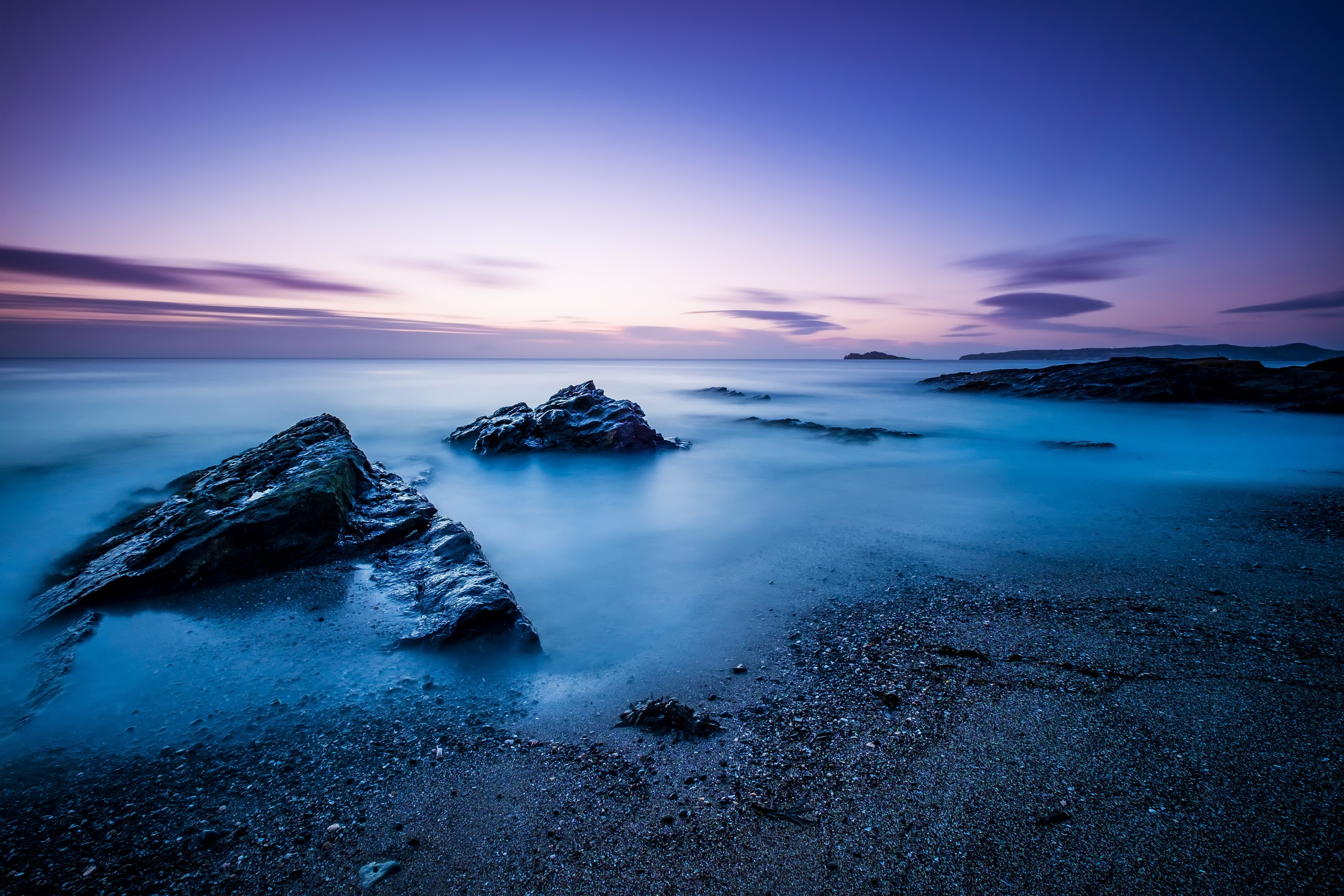 Download Blue Sky Horizon Nature Ocean 4k Ultra HD Wallpaper