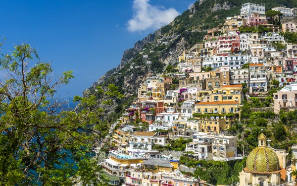 Man Made Positano Towns Italy House Hill HD Wallpaper | Background Image
