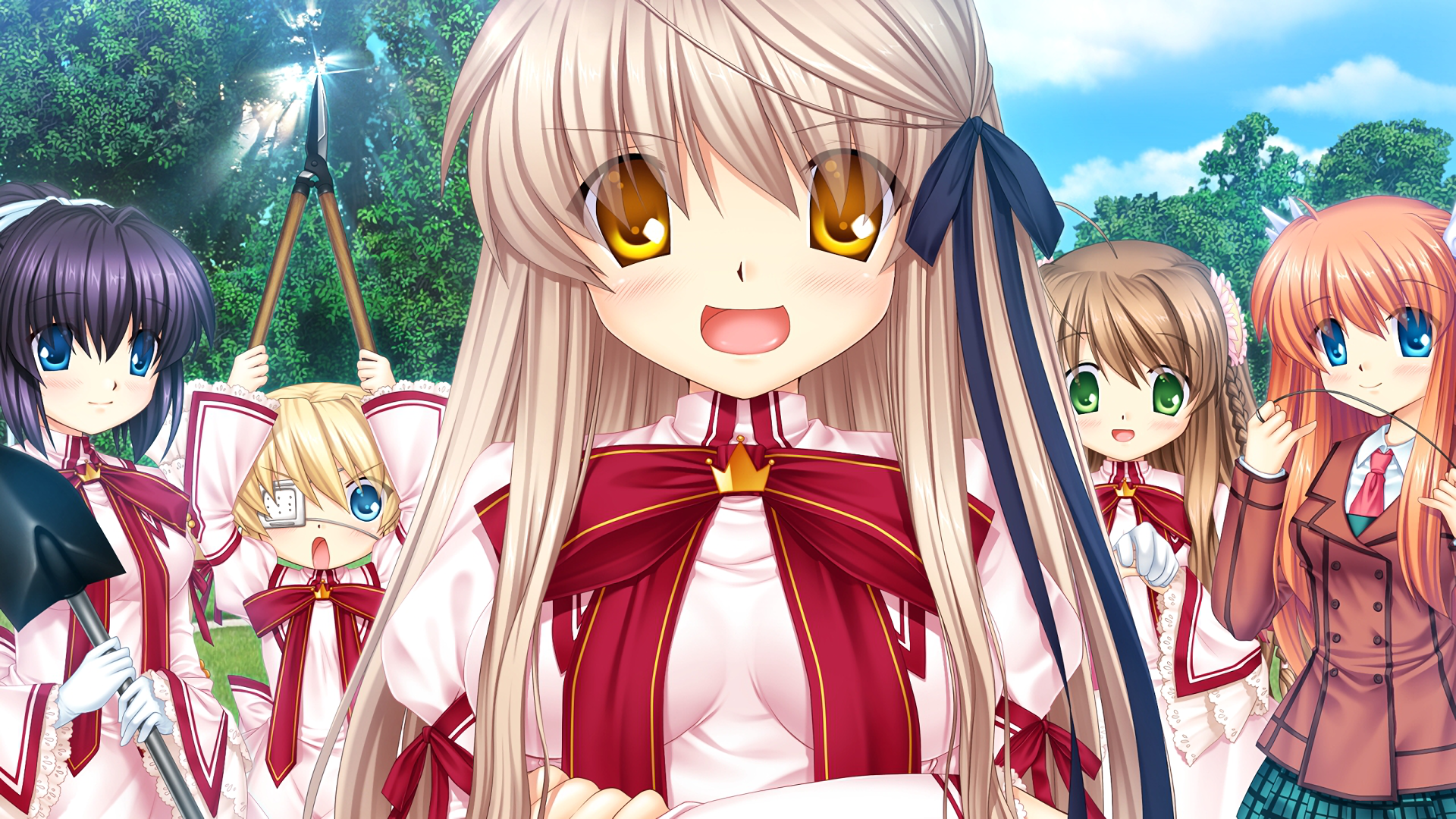 Rewrite — Sunlit Schoolyard HD Anime Wallpaper | 1920x1080 | Wallpaper ...
