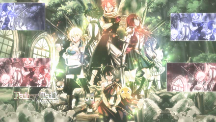 Panther Lily (Fairy Tail) Momon (Fairy Tail) Happy (Fairy Tail) Charles (Fairy Tail) Gajeel Redfox Gray Fullbuster Éclair (Fairy Tail) Erza Scarlet Wendy Marvell Natsu Dragneel Lucy Heartfilia Anime Fairy Tail HD Desktop Wallpaper | Background Image