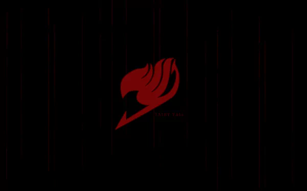 Fairy Tail guild emblem in bold red on a black background, designed as a 4K Ultra HD anime desktop wallpaper.