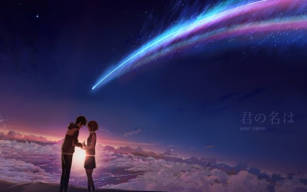 Anime Your Name. Mitsuha Miyamizu Taki Tachibana Kimi No Na Wa. Comet Sky Cloud Scenic HD Wallpaper | Background Image