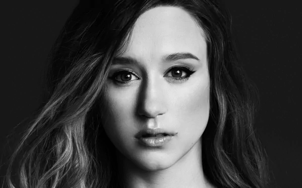 Black & White face American actress Celebrity Taissa Farmiga HD Desktop Wallpaper | Background Image