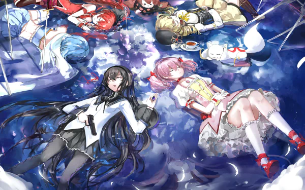 Kyuubey (Puella Magi Madoka Magica) Charlotte (Puella Magi Madoka Magica) Kyōko Sakura Sayaka Miki Mami Tomoe Homura Akemi Madoka Kaname Anime Puella Magi Madoka Magica HD Desktop Wallpaper | Background Image