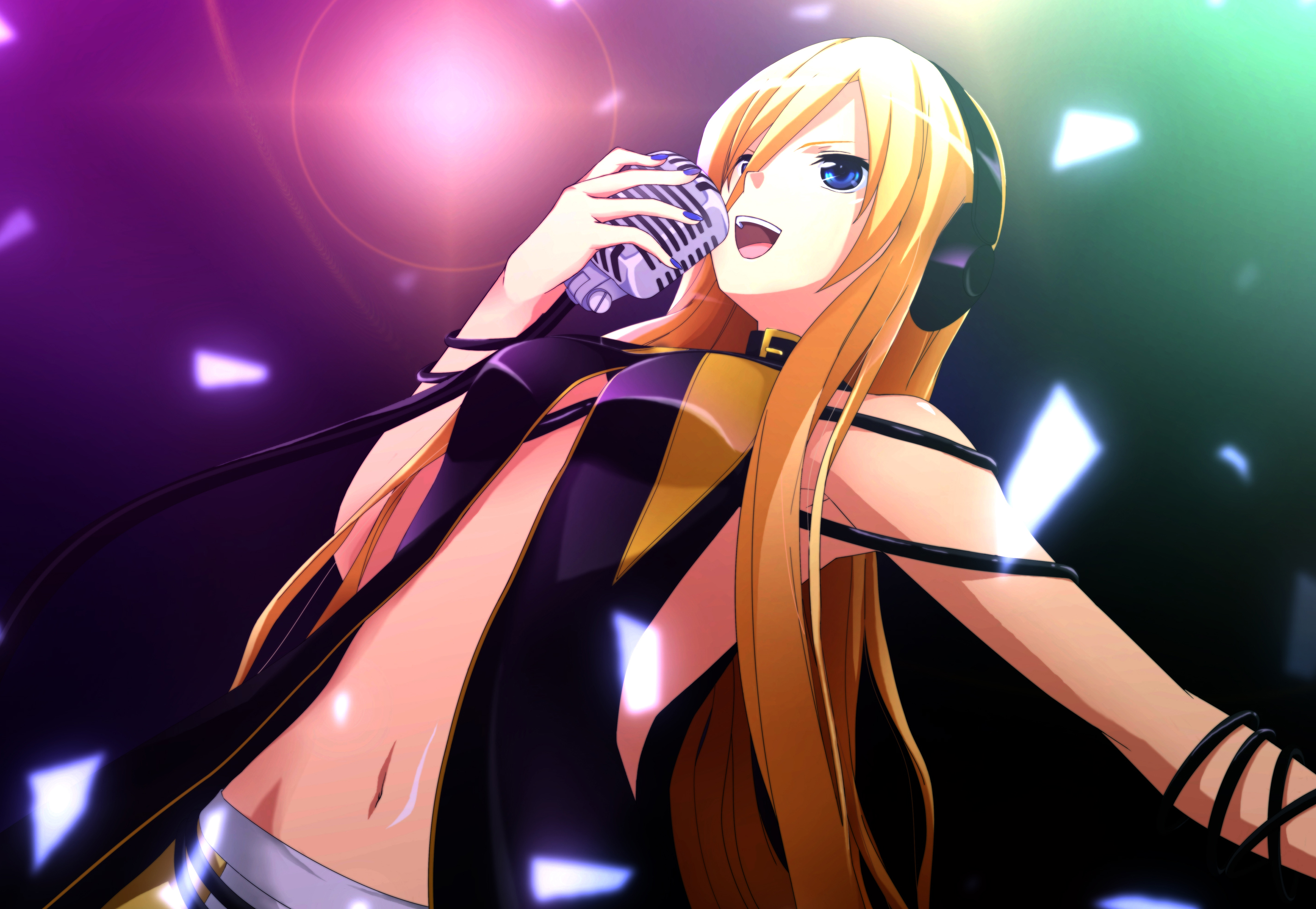 Lily (Vocaloid) — 2K Neon Stage Anime Wallpaper | 2848x1968