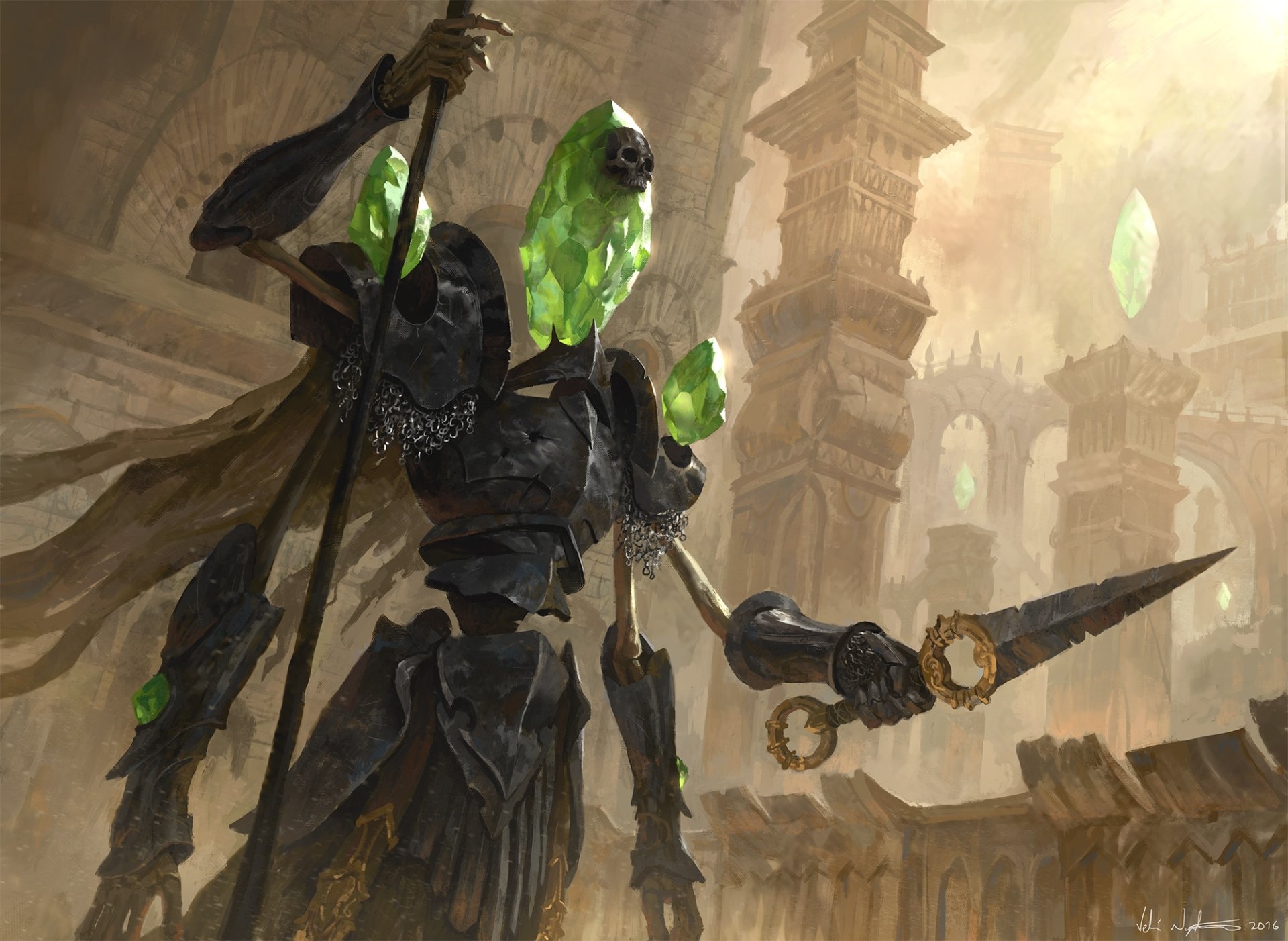 Download Armor Crystal Dagger Dark Warrior HD Wallpaper by Veli Nyström