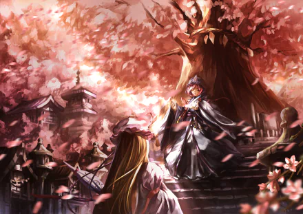 Yuyuko Saigyouji Yukari Yakumo Anime Touhou HD Desktop Wallpaper | Background Image