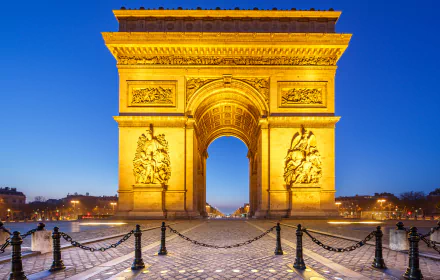 night France Paris monument man made Arc de Triomphe HD Desktop Wallpaper | Background Image