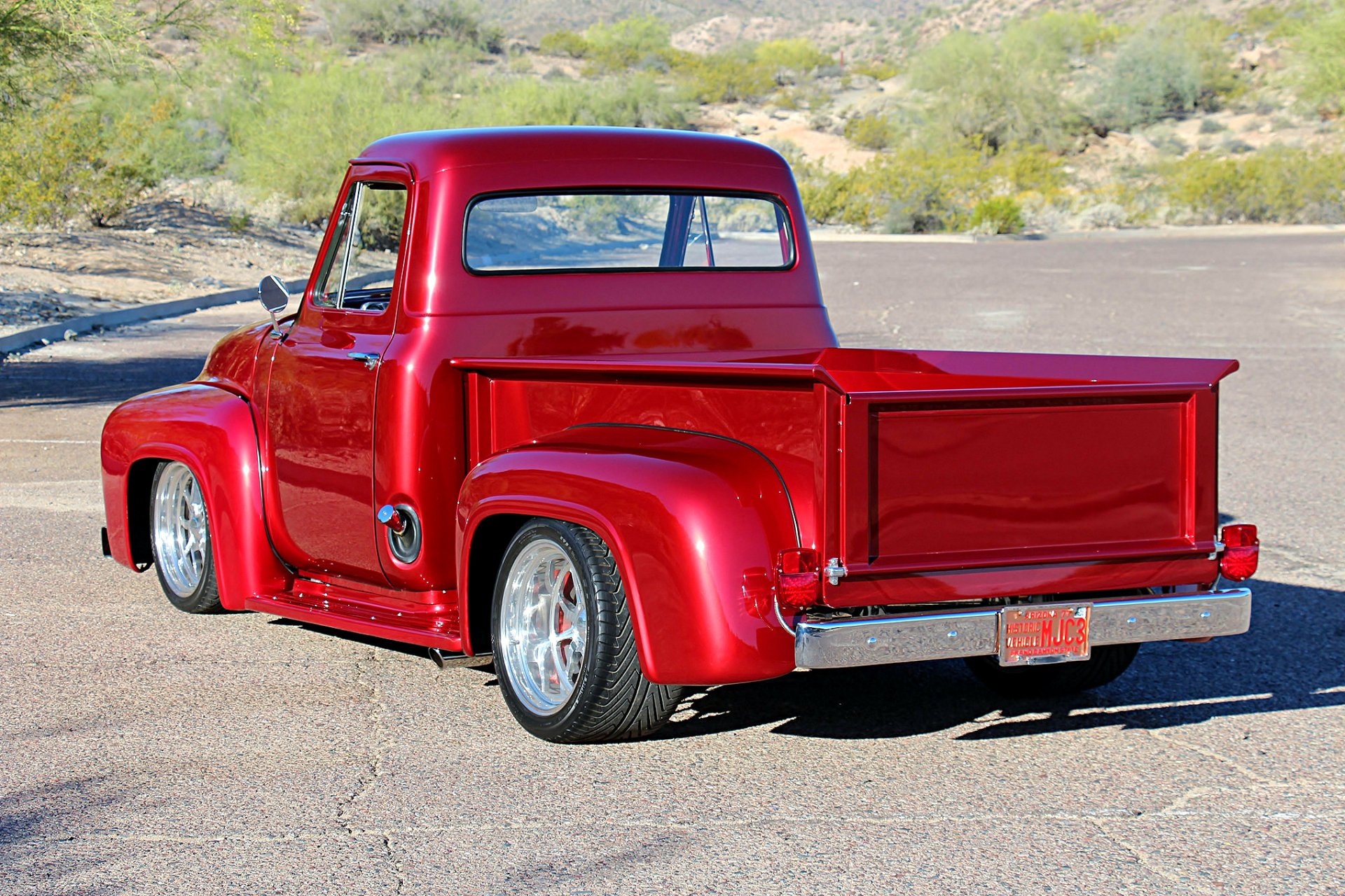 Download Hot Rod Vehicle 1955 Ford F-100 HD Wallpaper