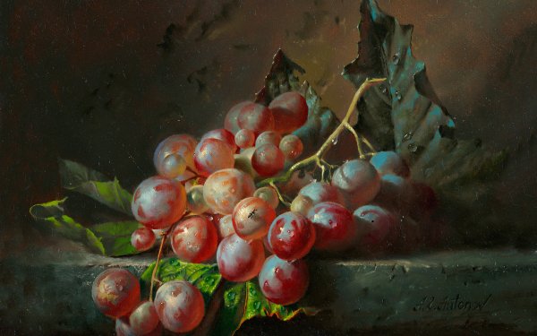 Artistic Painting Grapes HD Wallpaper | Background Image