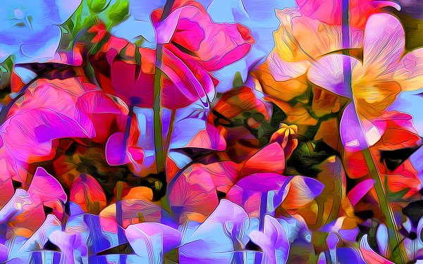 Artistic Flower Flowers Painting Colors HD Wallpaper | Background Image