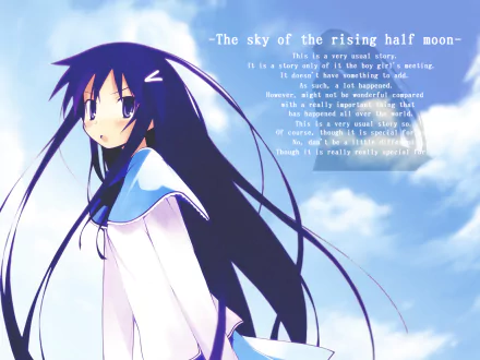 Anime Hanbun no Tsuki ga Noboru Sora HD Desktop Wallpaper | Background Image