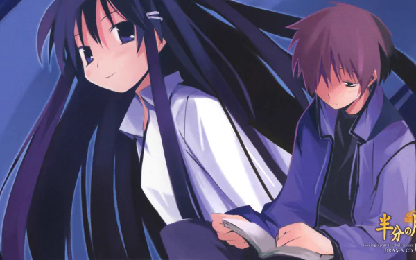 Anime Hanbun no Tsuki ga Noboru Sora HD Desktop Wallpaper | Background Image