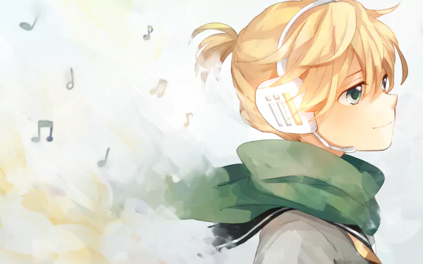 blonde Len Kagamine Anime Vocaloid HD Desktop Wallpaper | Background Image