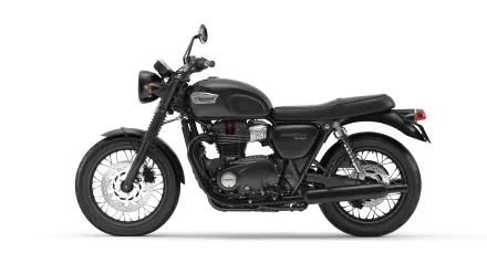HD PC desktop wallpaper and background showing a black Triumph Bonneville T100 vehicle — classic Triumph Bonneville side profile on a clean white backdrop.