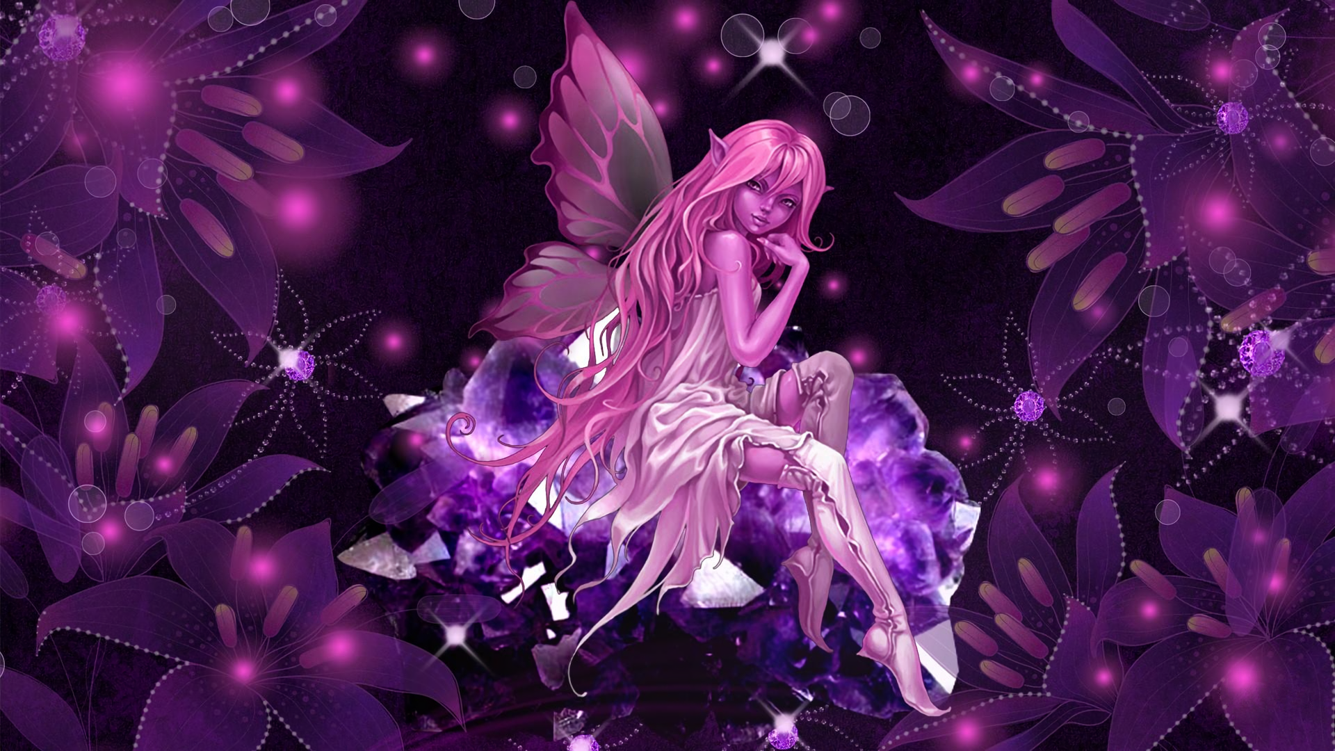 Download Flower Purple Wings Elf Fantasy Fairy  HD Wallpaper by Anna Ignatieva