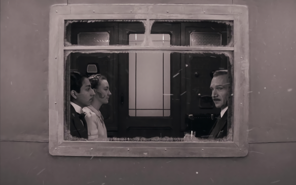 Movie The Grand Budapest Hotel Train Black & White Monochrome Saoirse Ronan HD Wallpaper | Background Image