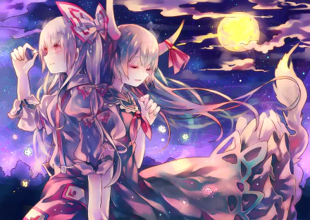 Keine Kamishirasawa Fujiwara no Mokou Anime Touhou HD Desktop Wallpaper | Background Image