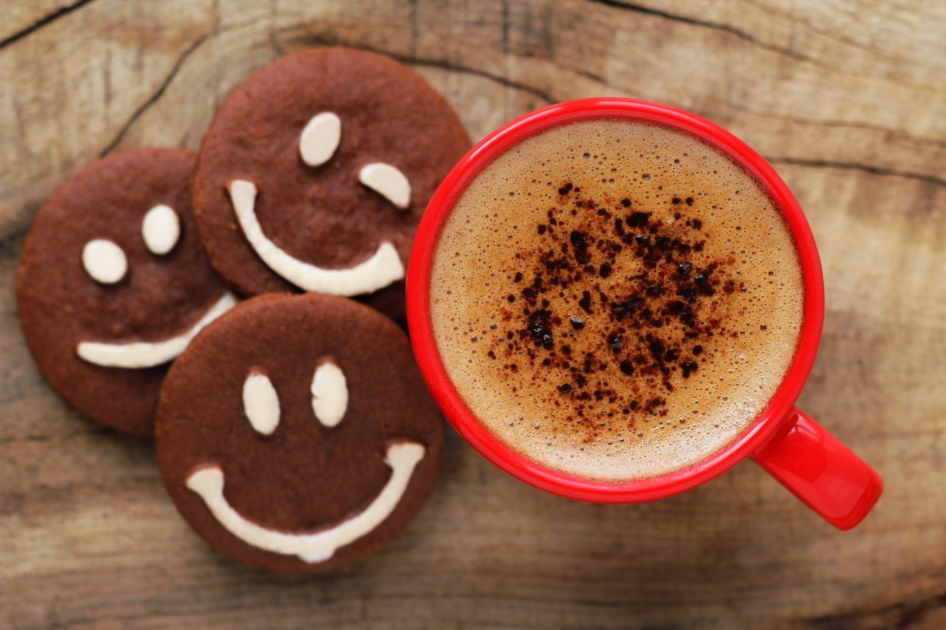 Download Smiley Cookie Cup Food Coffee 4k Ultra HD Wallpaper