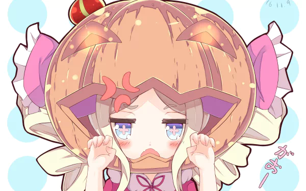 HD anime desktop wallpaper featuring Beatrice from Re:Zero - Starting Life in Another World with her signature pink ribbons and a pouty expression.