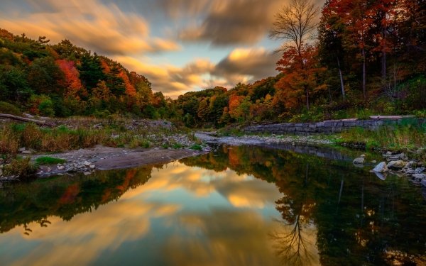 Mountain Stream In Autumn Hd Wallpaper Background Image 1920x1200