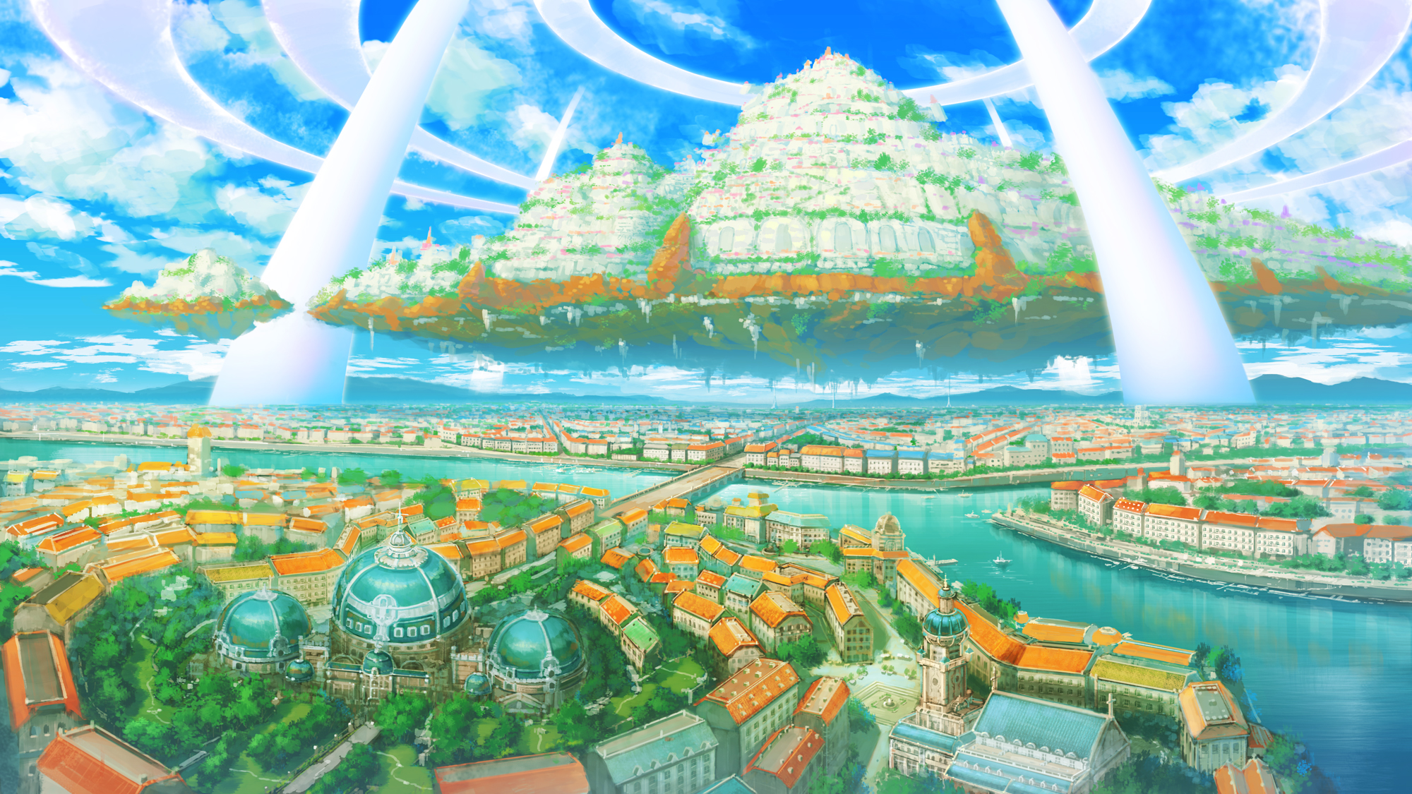 Anime City HD Wallpaper
