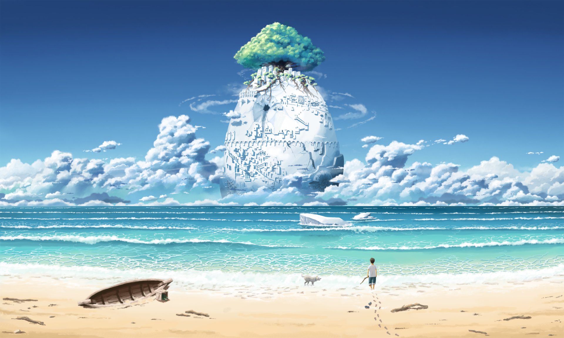 anime style beach background Stock Illustration | Adobe Stock