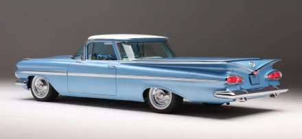 Light blue Chevrolet El Camino in studio profile, rendered as a high-detail 4K Ultra HD PC desktop wallpaper/background.