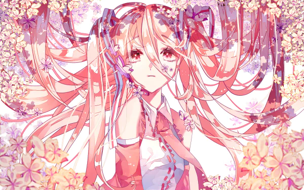Sakura Miku Anime Vocaloid HD Desktop Wallpaper | Background Image