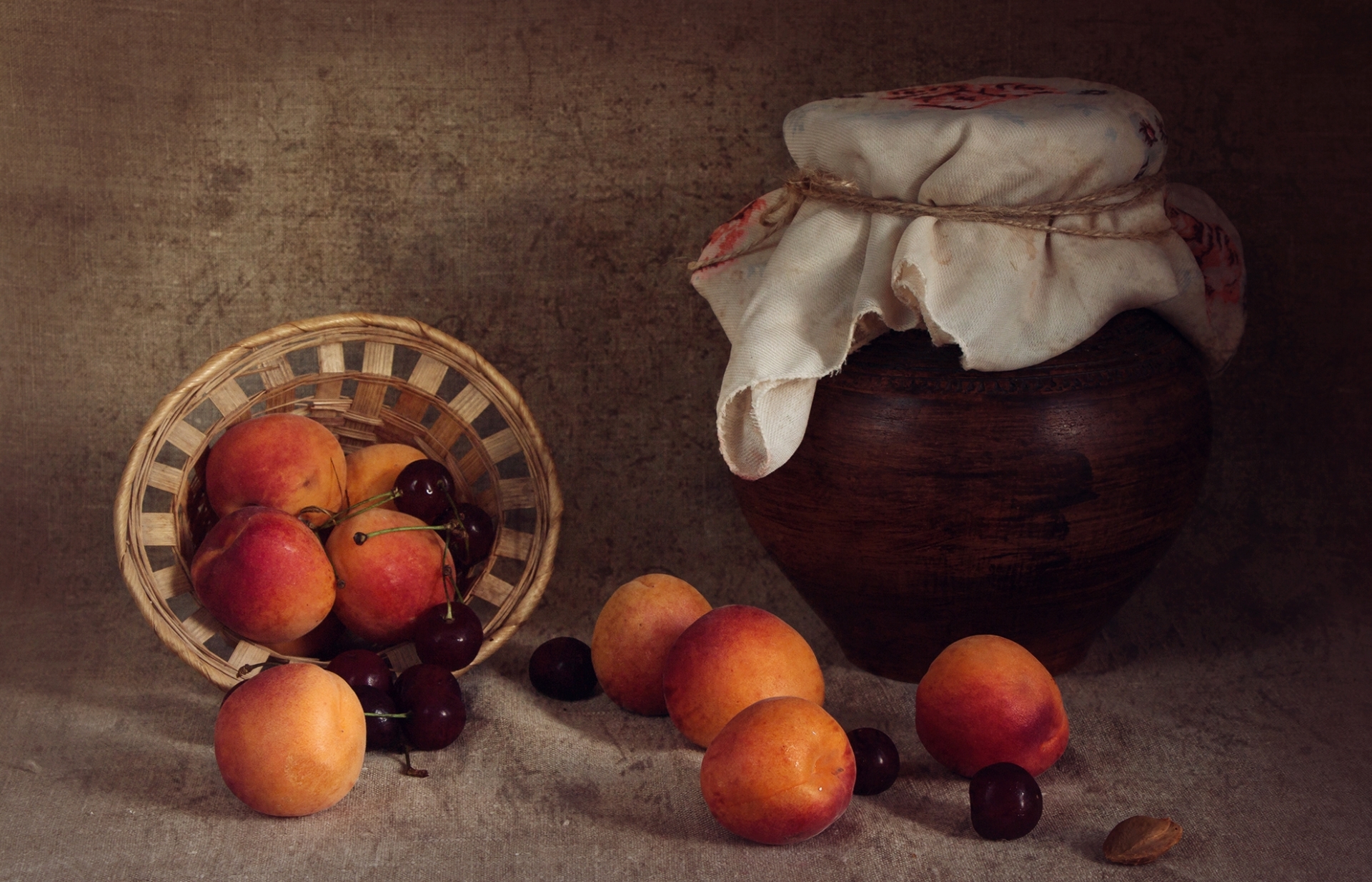 Download Apricot Cherry Summer Fruit Photography Still Life HD Wallpaper