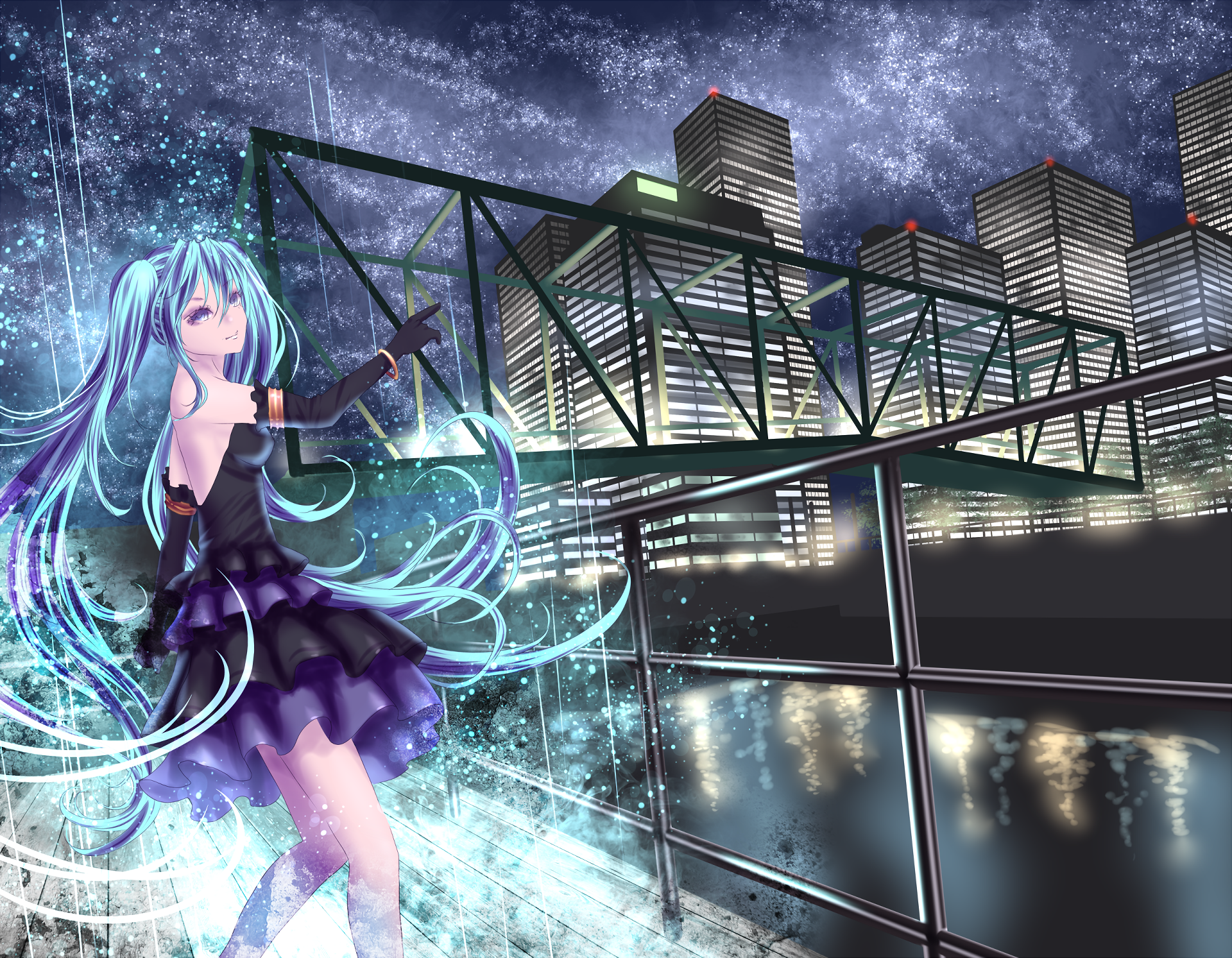 Wallpaper girl, anime, art, kit, piano, Vocaloid for mobile and desktop,  section арт, resolution 3840x1848 - download