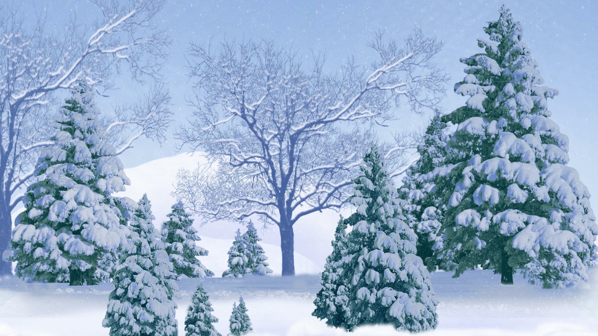 Download Snow Tree Forest Artistic Winter HD Wallpaper | 1920x1080 ...
