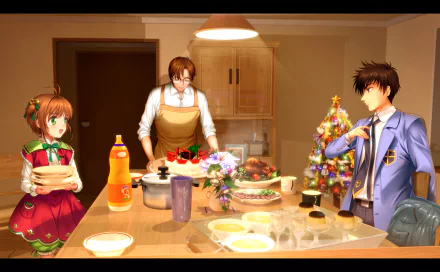 Christmas Fujitaka Kinomoto Toya Kinomoto Sakura Kinomoto Anime Cardcaptor Sakura anime christmas HD Desktop Wallpaper | Background Image