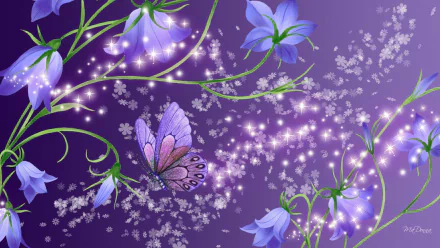  Flowers and Butterfly by MaDonna