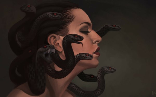 Fantasy Medusa Face Snake HD Wallpaper | Background Image