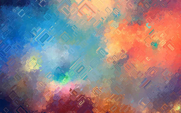 A vibrant HD desktop wallpaper with an abstract design featuring an array of colors and vector shapes, creating a visually captivating background.