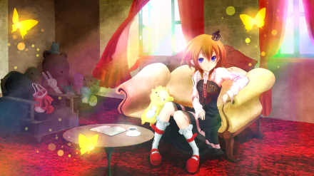 Maria Ushiromiya blue eyes blonde Anime Umineko: When They Cry HD Desktop Wallpaper | Background Image