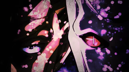 HD PC desktop wallpaper featuring a dramatic close-up of Killer Queen's face from Jojo's Bizarre Adventure, highlighting Yoshikage Kira's iconic menacing eyes.