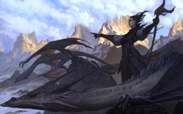 staff wizard fantasy dragon HD Desktop Wallpaper | Background Image