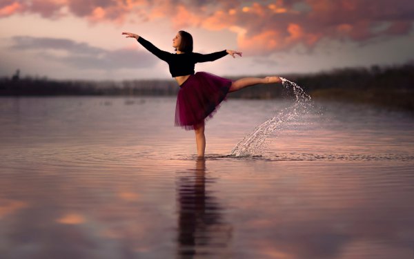 Women Mood Model Brunette Water Skirt Depth Of Field HD Wallpaper | Background Image