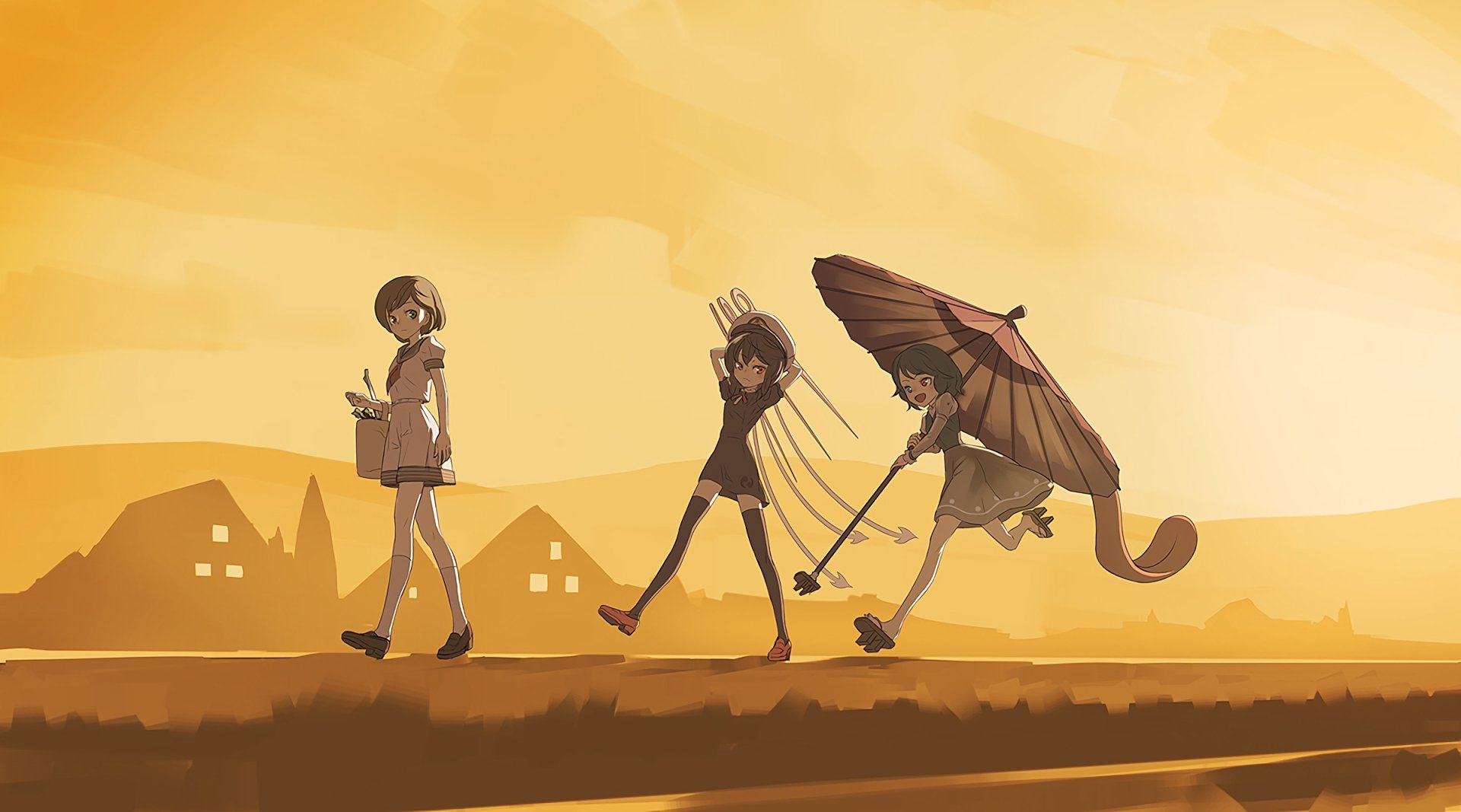 Download Minamitsu Murasa Kogasa Tatara Nue Houjuu Anime Touhou HD Wallpaper