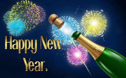 champagne fireworks holiday New Year HD Desktop Wallpaper | Background Image