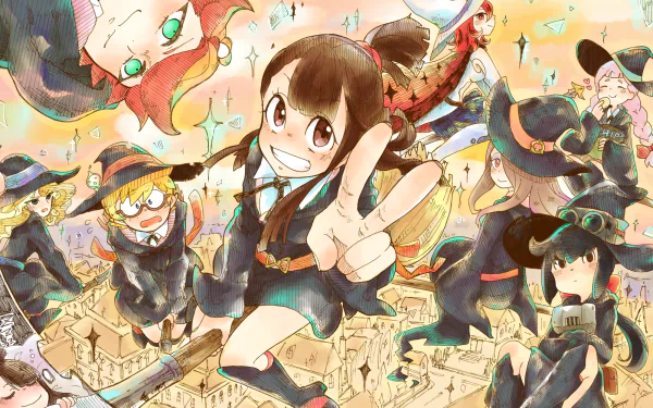 Amanda O'Neill Lotte Yanson Sucy Manbavaran Atsuko Kagari Anime Little Witch Academia HD Desktop Wallpaper | Background Image