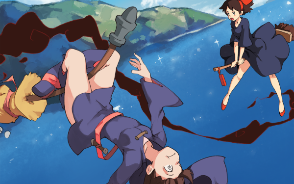 Anime Crossover Atsuko Kagari Kiki Little Witch Academia Kiki's Delivery Service HD Wallpaper | Background Image