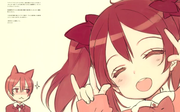 4K Ultra HD Anime wallpaper featuring Rin Hoshizora and Nico Yazawa from Love Live!, showcasing vibrant expressions and playful poses on a light background.