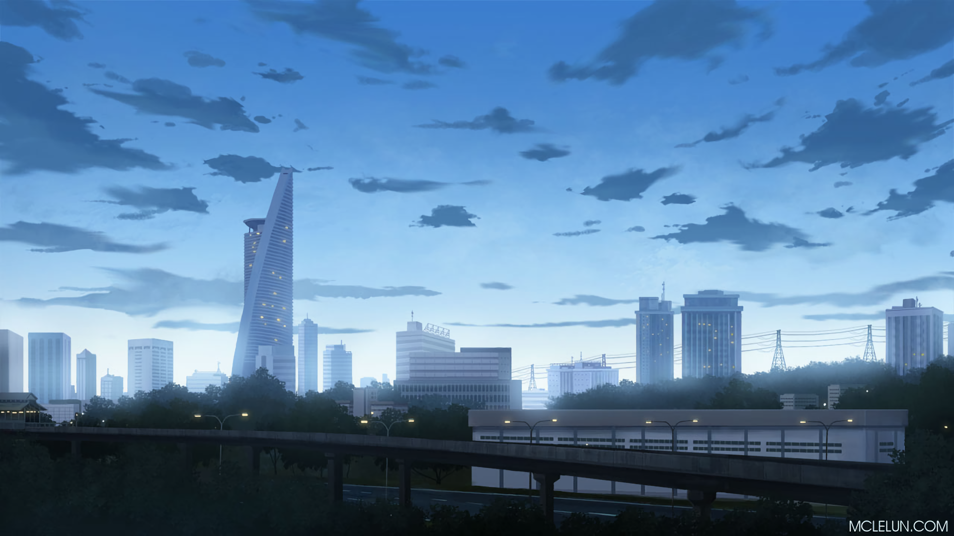 Anime City HD Wallpaper