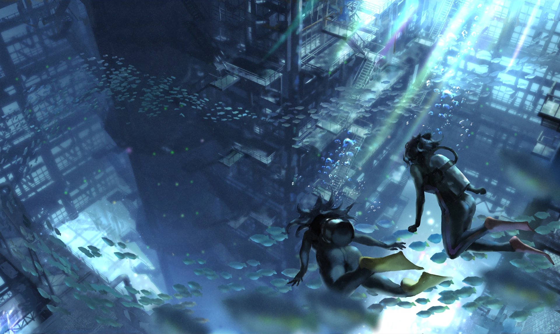 Download Anime Underwater HD Wallpaper