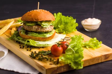 tomato lettuce food burger HD Desktop Wallpaper | Background Image