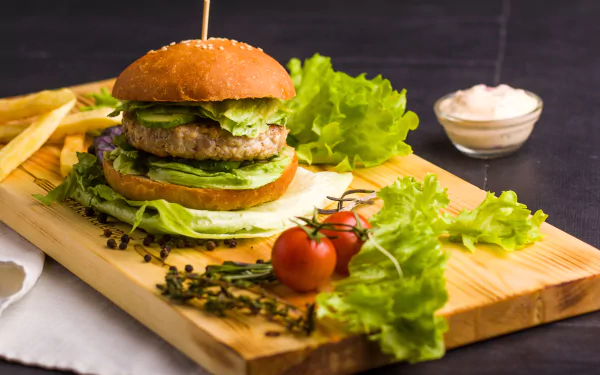 tomato lettuce food burger HD Desktop Wallpaper | Background Image