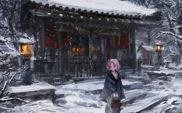 Anime Aikatsu! Snow Snowfall HD Wallpaper | Background Image